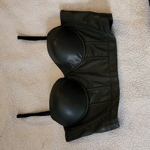 💙 Leather Crop Top Bustier Rue 21